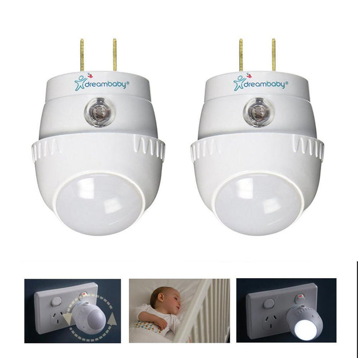 2 Pc Dreambaby Night Light Auto Sensor Swivel 360 Energy Efficient Long Life Led