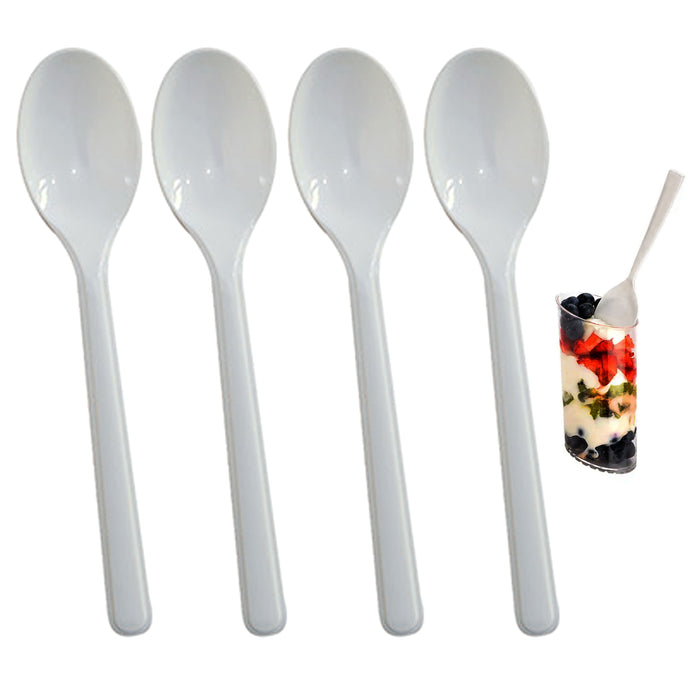 90 Ct Party Spoons Disposable Plastic Cutlery Utensils Food Catering Heavy Duty