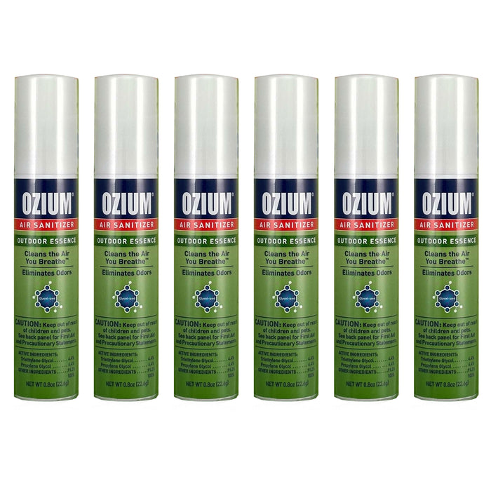 6 Ozium Air Sanitizer Spray Eliminate Odors Fresh Aroma Outdoor Essence 0.08oz