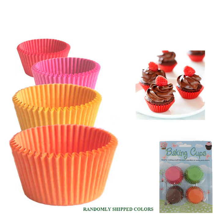 120 Mini Cupcake Liners Paper Baking Cups Cake Candy Cookie Muffin Bite Size New