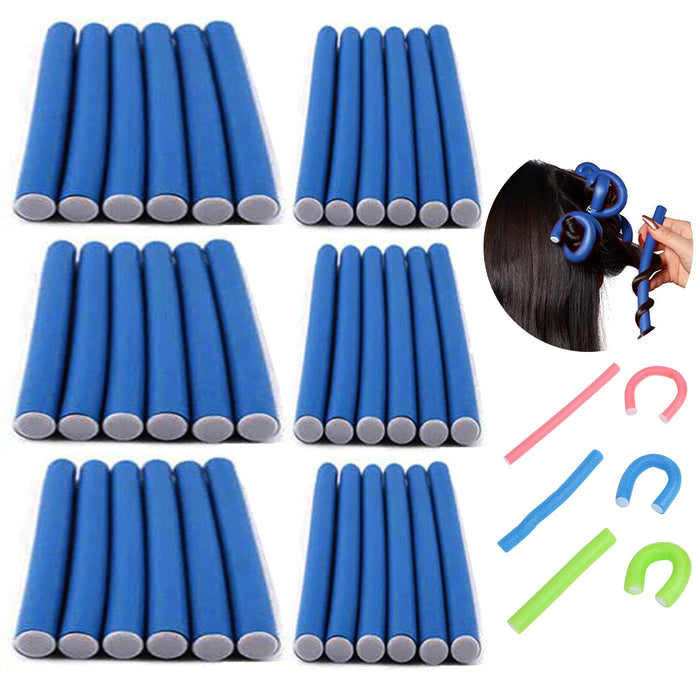 72 Salon Soft Foam Cushion Hair Rollers Flexi Rods Bendy Curling Styling 3 Sizes