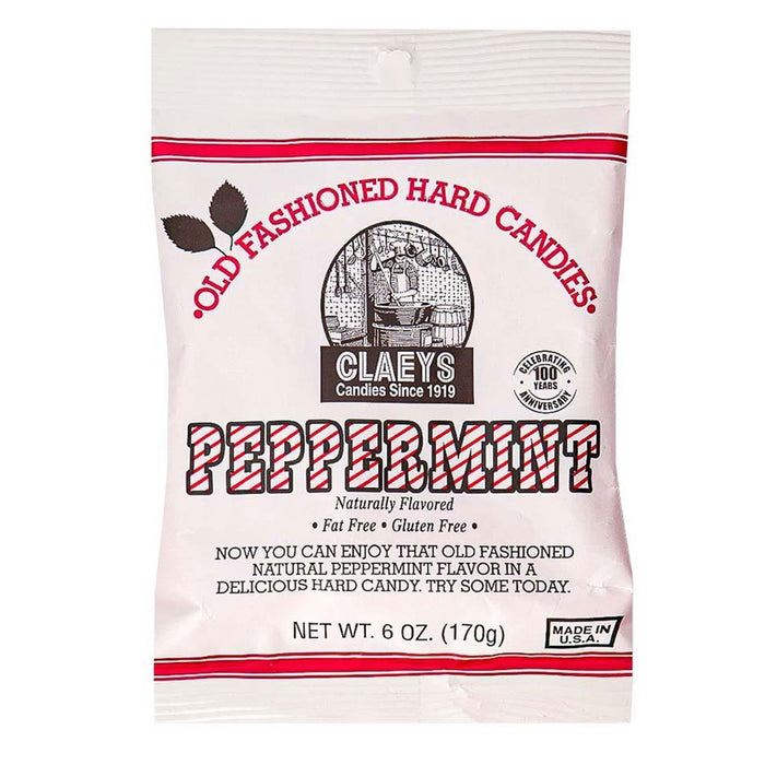 2 Bags Claeys Peppermint Hard Candy Natural Flavor Fat Free Candies Mints 6oz