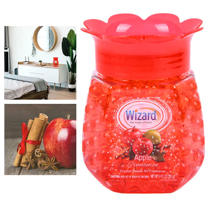 4 X Wizard Air Freshener Beads Odor Absorber Eliminator Apple Cinnamon Scent 9oz