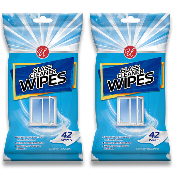 84 Glass Pre Moistened Wipes Clean Window Mirror Surface Streak Free 5.9"X7.9"