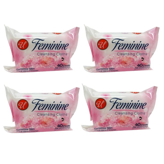 160 Sensitive Daily Gentle Feminine Wipes Cloths Soft Cleansing Removes Odor 4pk