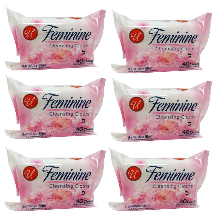 240 Sensitive Daily Gentle Feminine Wipes Cloths Soft Cleansing Removes Odor 6pk