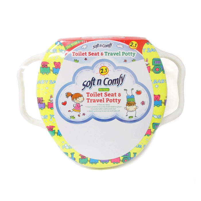 Kids Potty Training Toilet Seat Toddler Chair Soft Cover Pad Travel Portable Fun