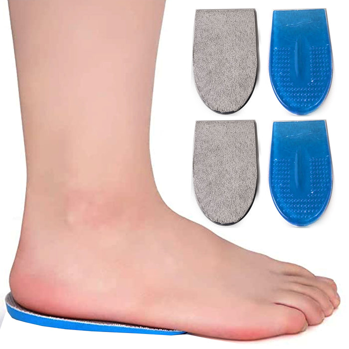 2 Pairs Men's Gel Heel Cushion Inserts Half Sole Insoles Pad Comfort Sizes 8-13