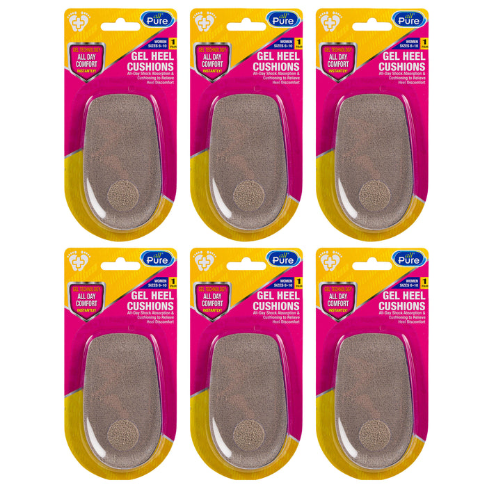 6 Pairs Ladies Gel Heel Cushion Insoles Spur Shoe High Heels Orthotic Sizes 6-10