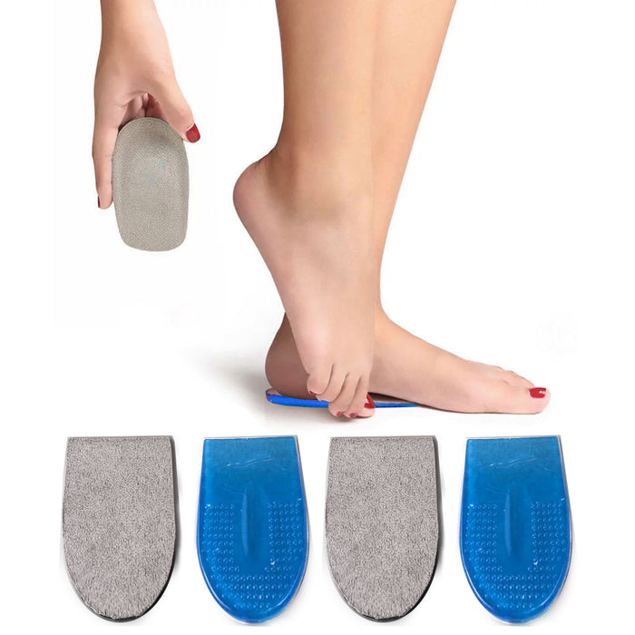 2 Pairs Women Gel Heel Cushion Inserts Half Sole Insoles Pad Comfort Sizes 6-10