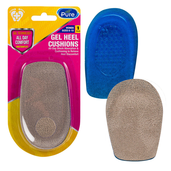 2 Pairs Women Gel Heel Cushion Inserts Half Sole Insoles Pad Comfort Sizes 6-10