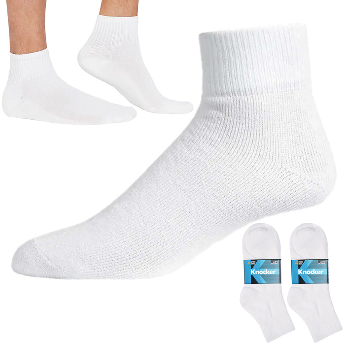 8 Pairs Mens Running Athletic Socks Ankle Quarter Crew Cushion Cotton White 9-11