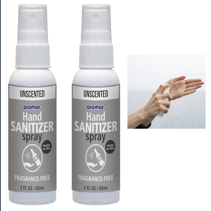 2 Unscented Hand Sanitizer Spray Fragrance Free Gentle Skin Moisturizer Cleanser