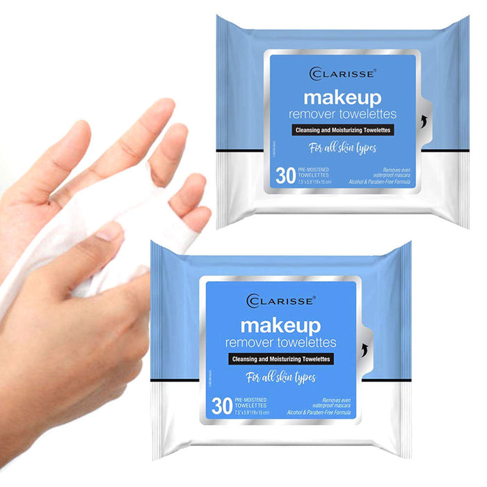 60ct Makeup Remover Cleansing Towelette Wipes Moisturize Cleanse Removes Make Up