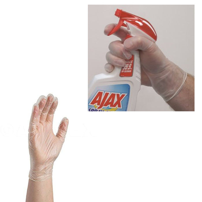 100 Vinyl Disposable Gloves Powder Free Non Latex Food Grade Cleaning Large New