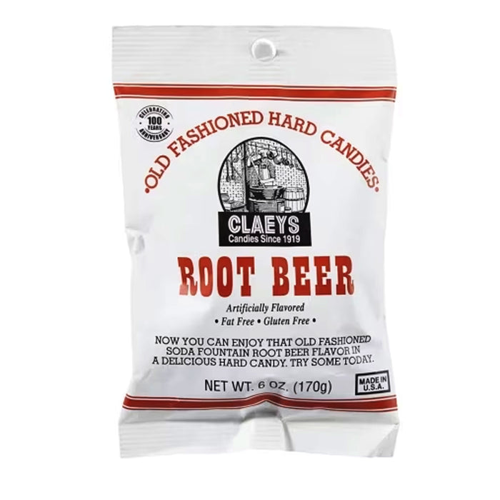 4 Bags Claeys Old Fashioned Hard Candy Root Beer Flavor Sanded Drops Candies 6oz