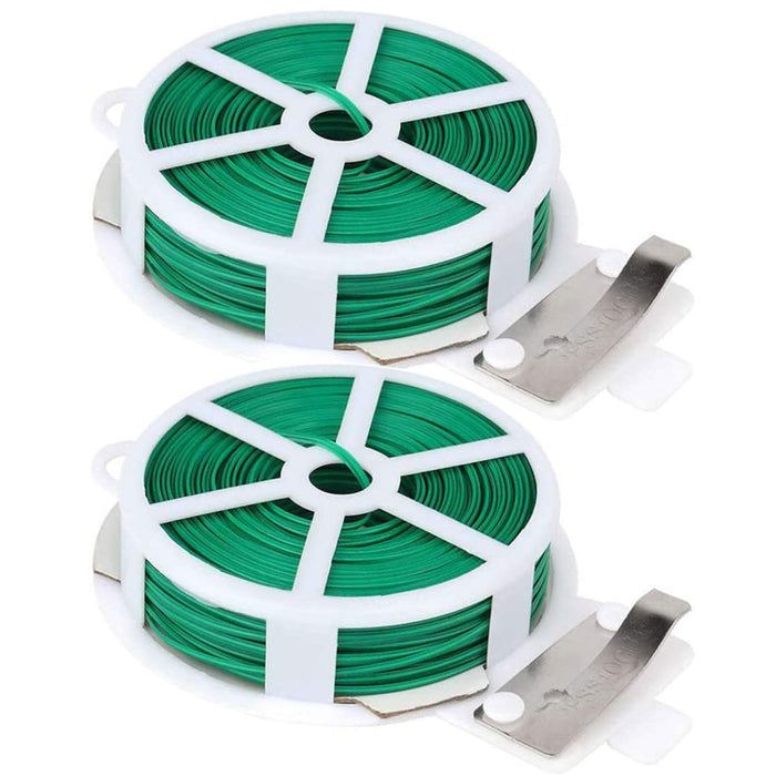 2 Pc Twist Tie With Cutter 66ft Rolls Cut Length Zip Cable Cord Wire Gardening