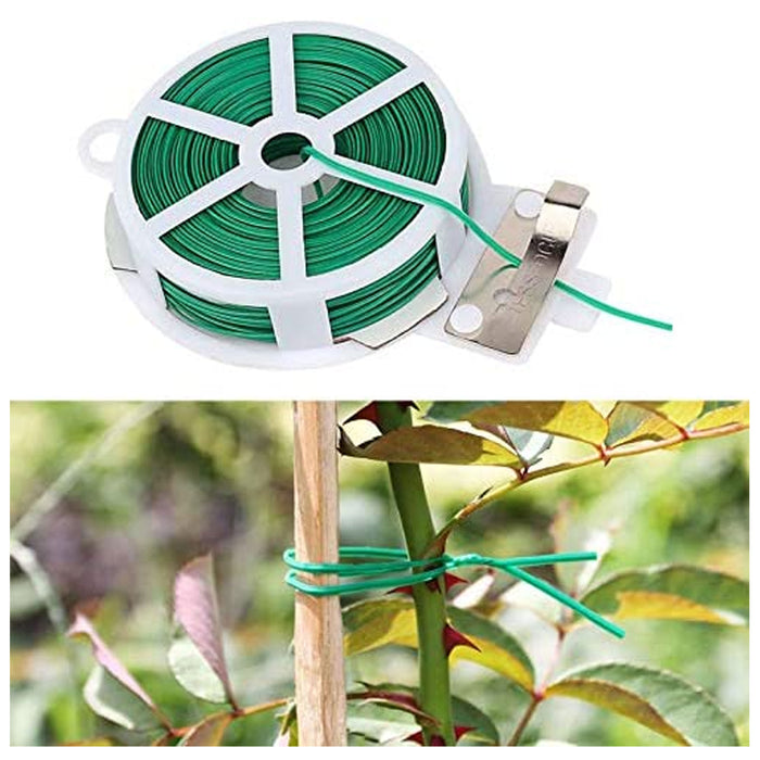 2 Pc Twist Tie With Cutter 66ft Rolls Cut Length Zip Cable Cord Wire Gardening