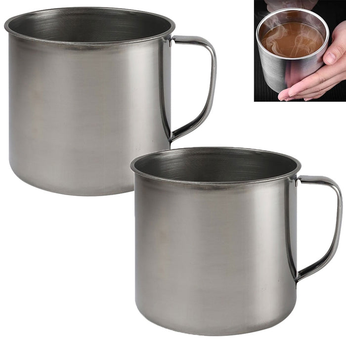 2 Stainless Steel Cup 32oz Mug Bowl Tumbler Soup Camp Travel Container w/ Handle