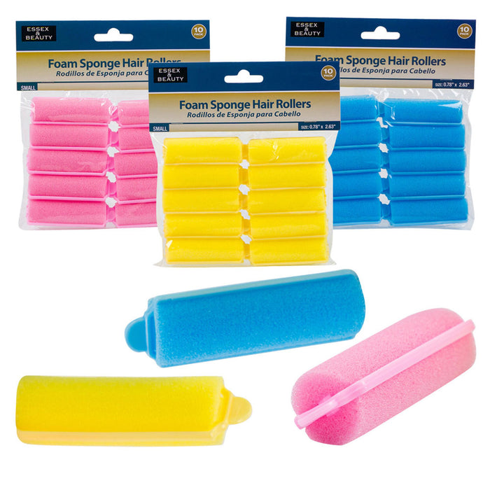 10 Pc Small Foam Hair Rollers Sponge 0.78" Dia. Curls Waves Curlers Style Beauty