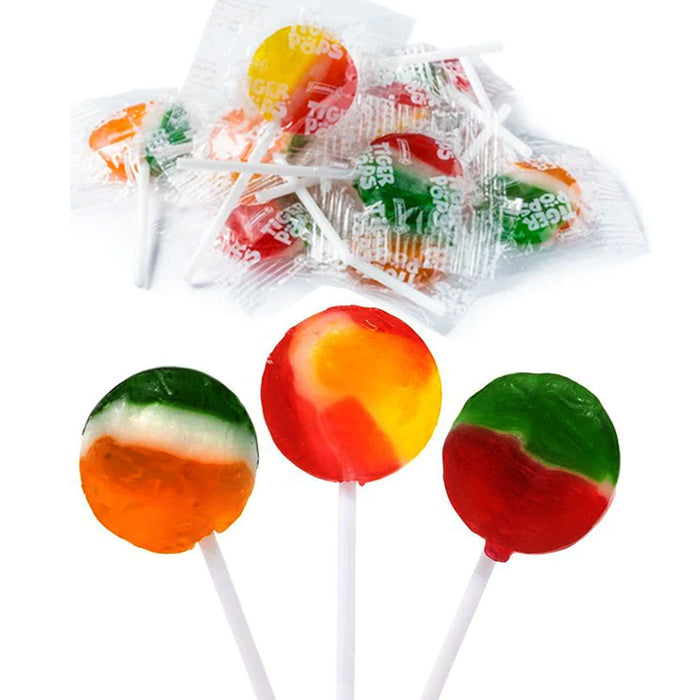 4 Bags Tiger Pops Suckers Flat Lollipops Candies Hard Candy Party Favors 3.5oz