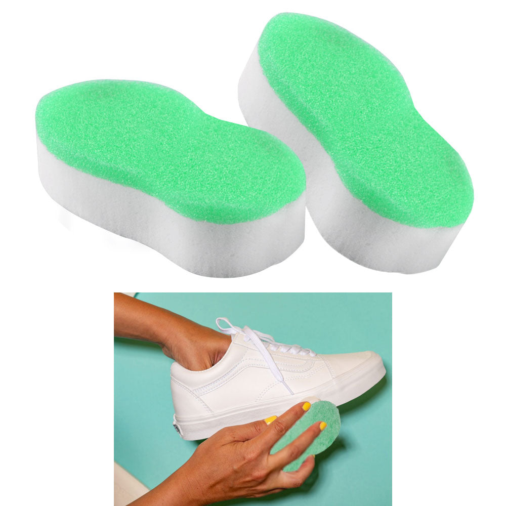 AllTopBargains 2 Pk Instant Shoe Shine Sponge Cleaning Protector Leather Care Boots All Colors