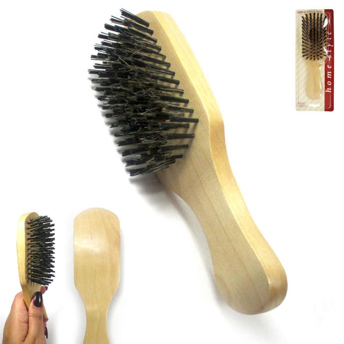 1 Men Boar Hair Bristle Beard Mustache Brush Soft Hard Palm Round Wood Handle !!