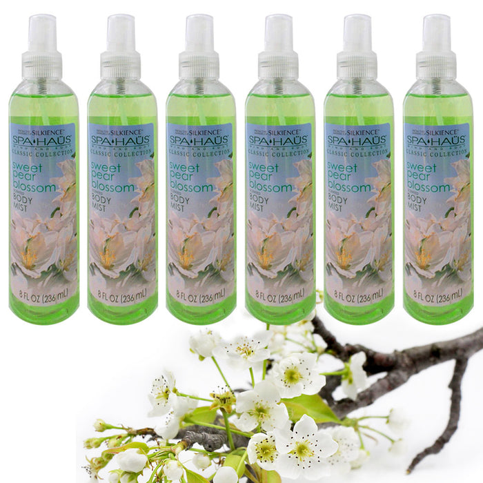 6 Pc Sweet Pear Blossom Spray Mist Body Splash Perfume Bath Fragrance Aroma 8oz