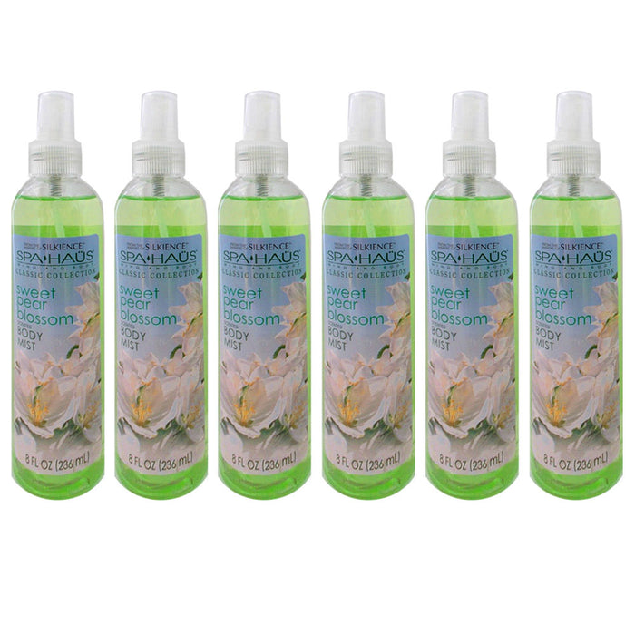 6 Pc Sweet Pear Blossom Spray Mist Body Splash Perfume Bath Fragrance Aroma 8oz