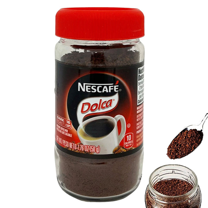 1 Jar Nescafe Dark Roast Instant Coffee Mix 50g Dolca Caramel Flavor Ground Cafe