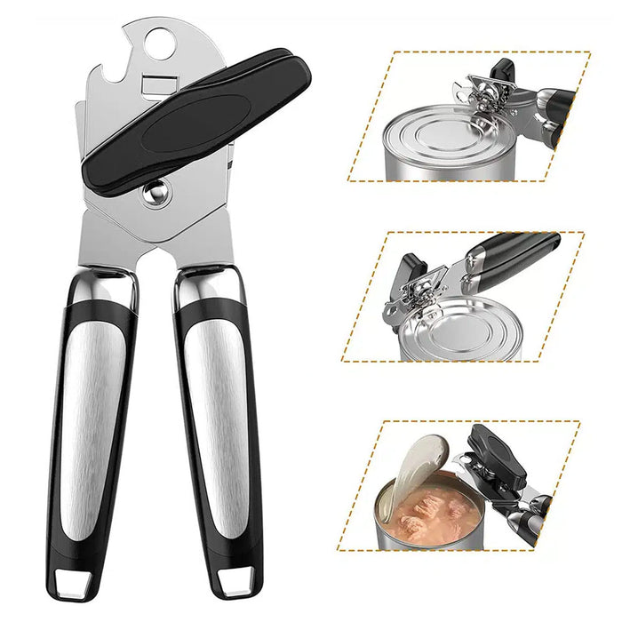 1 Pc Heavy Duty Stainless Steel Can Opener Deluxe Bottle Jar Lid Manual Kitchen