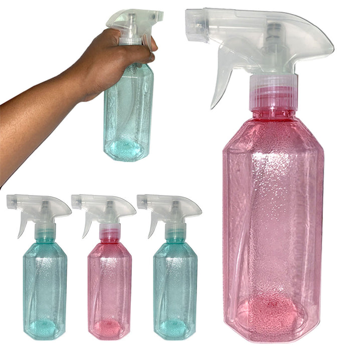 4 Empty Spray Bottles Plastic 14.2oz Mist Plant Water Sprayer Hair Salon Tool