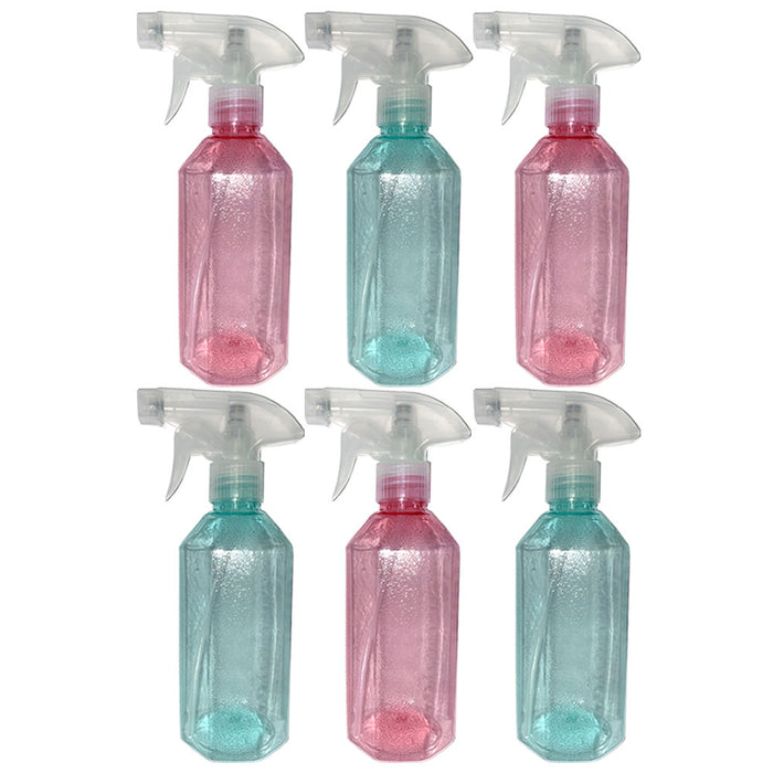 6 Empty Plastic Spray Bottles Mist Plant Watering Hair Sprayer Salon Tool 14.2oz