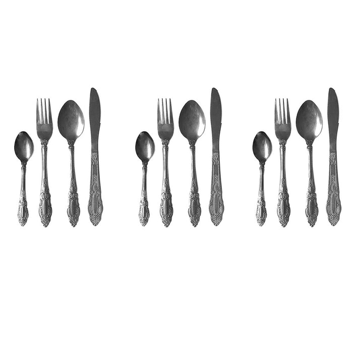 Finner Orange Stainless Steel Spoon Set & Fork Set of 24 pcs in one pack  with Spoon Stand/Holder for kitchen/Dining Table Stainless Steel Cutlery Set  (Pack of 24) Steel Cutlery Set Price