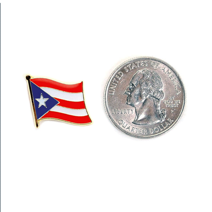 3 Pc Puerto Rico Flag Lapel Pin Patriotic Puerto Rican Pinback Hat Tie Cap Badge