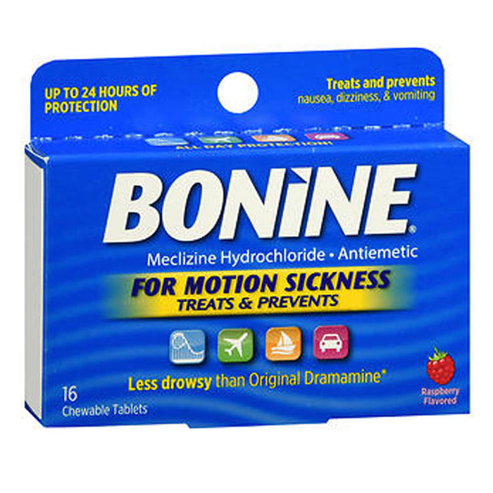 4 Pk Bonine Motion Sickness Chewable Tablets Raspberry Flavor Relief  Prevention