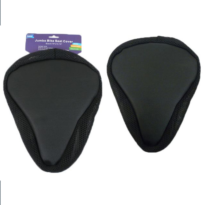 2 Pc Jumbo Bike Seat Cover Black Comfortable Durable Bicycle Cushion Soft Saddle