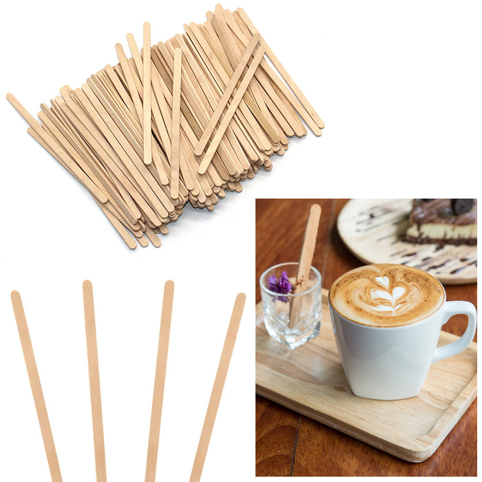 600 Wooden Coffee Stirrers Cocktail Mixer Drink Swizzle Mix Bar Craft Sticks