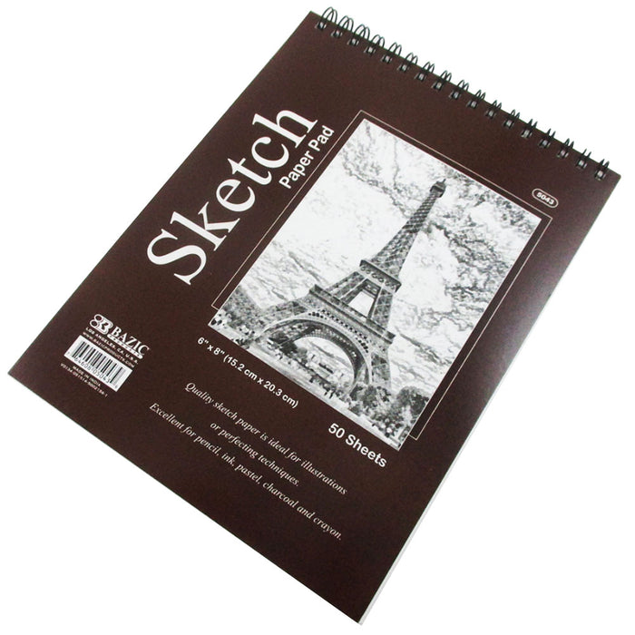 10 Pcs 50 sheets 6" x 8" Top Bound Spiral Premium Quality Sketch Book Paper Pad