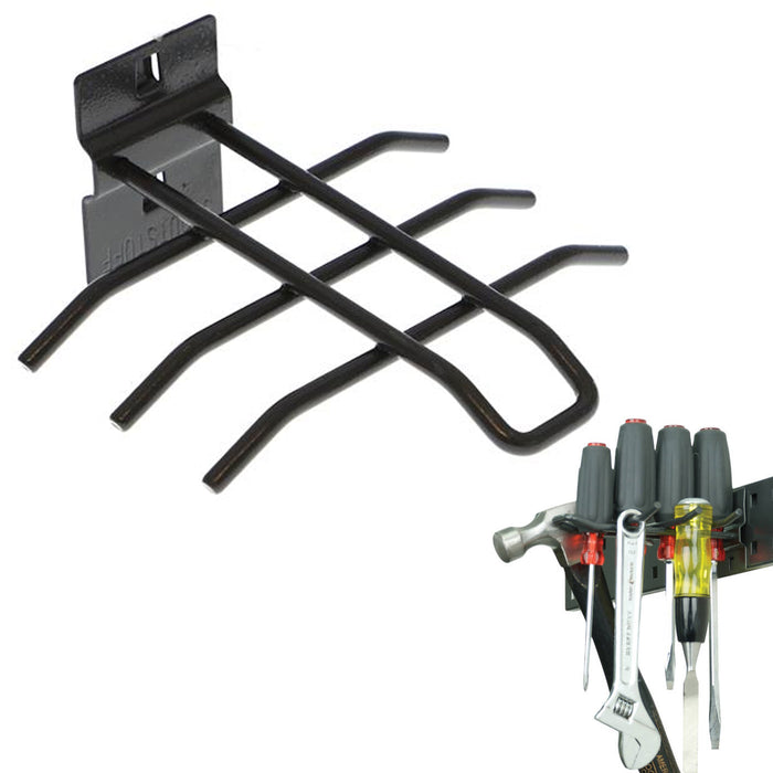 2 Pc Mounted Steel Multi Tool Rack Bar Holder Workshop Organizer Storage Hanger