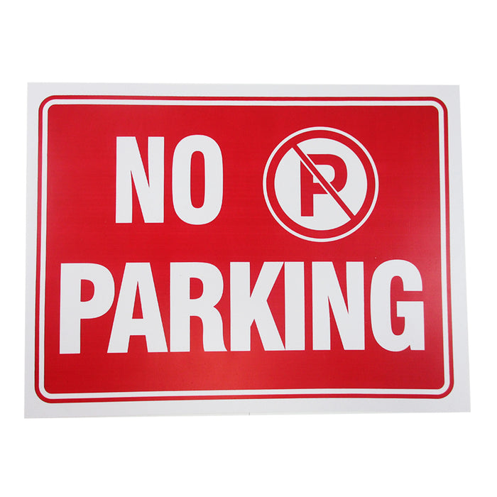 2Pc No Parking Sign 9 x 12 Red White Flexible Plastic Property Building Safety