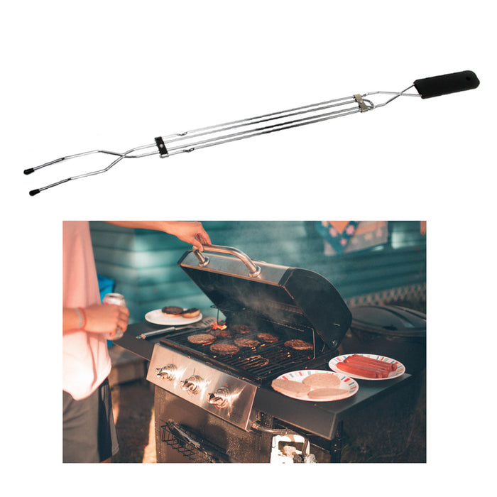 2Pc Extendable Long Fork Marshmallow BBQ Hot Dog Campfire Cutlery Telescopic 31"