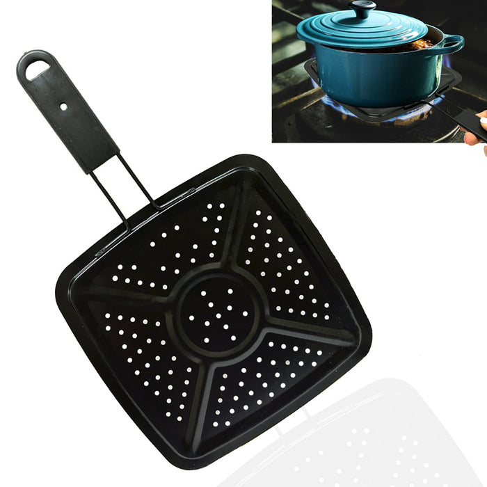 2 Simmer Ring Heat Diffuser Fire Flame Guard Simmering Plate Black Slow Cooking!