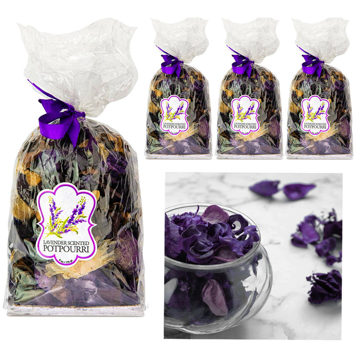 4 Bags Lavender Fragrance Potpourri Scented Vase Filler Decorative Perfume 6 oz