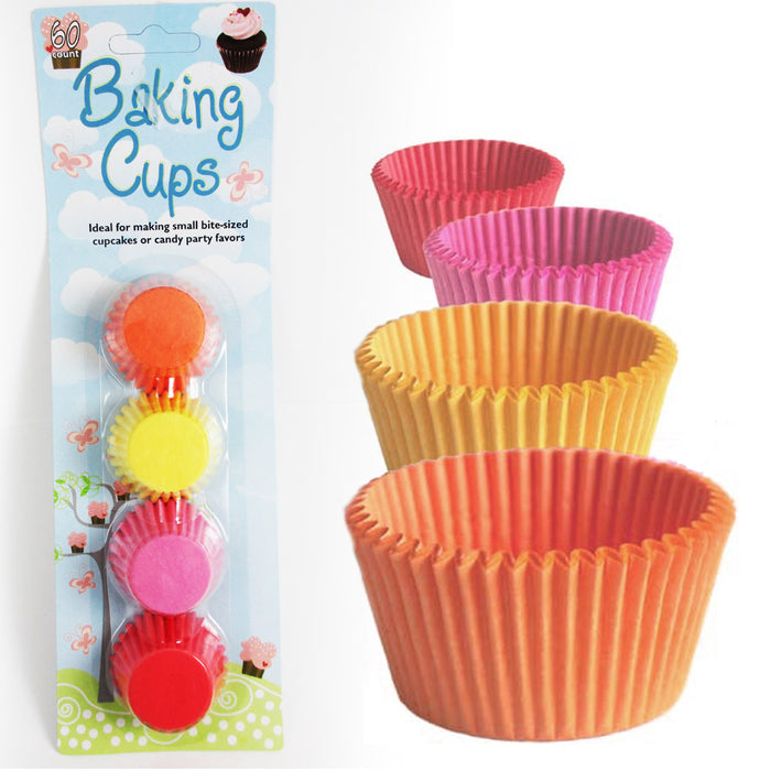 120 Mini Cupcake Liners Paper Baking Cups Cake Candy Cookie Muffin Bite Size New