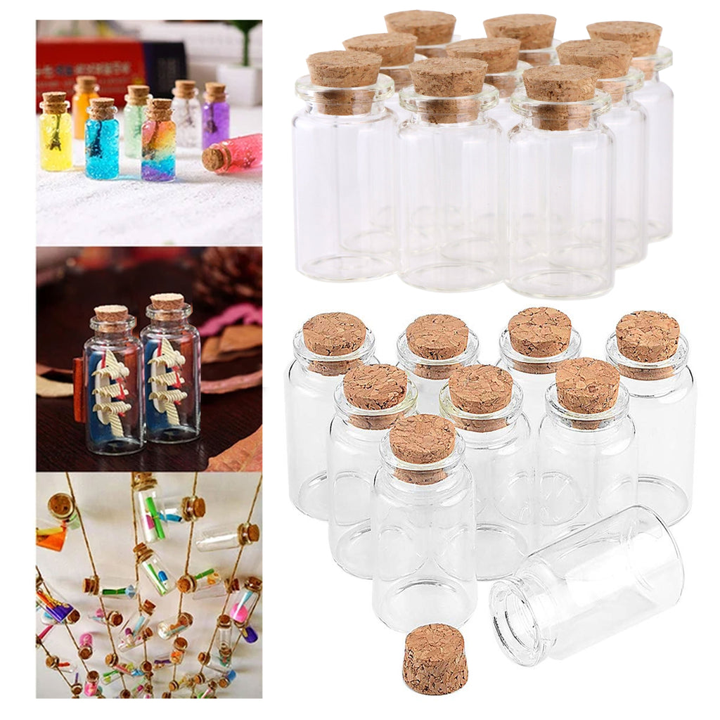 15 pcs glass jars with corks