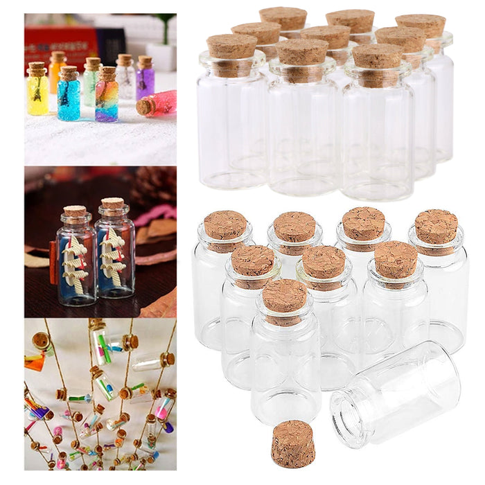 12 Pack Glass Container Cork Lids Craft Jars Reusable Vial Storage Party Favors