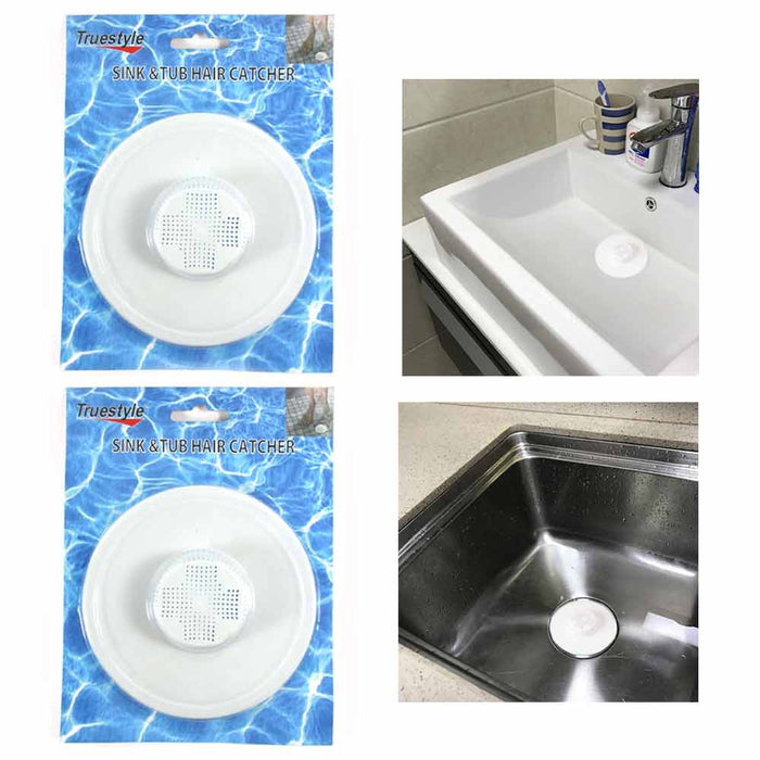 2 Hair Tub Catcher Bath Shower Trap Drain Clean Clogs Filter Cover Bathtub Sink