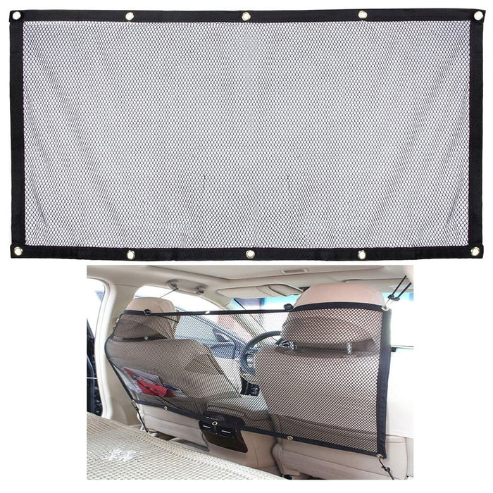 Pet Safety Net Car Truck Suv Van Seat Mesh Dog Barrier Safety Travel Black 24X45