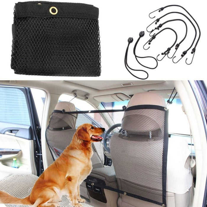 Pet Safety Net Car Truck Suv Van Seat Mesh Dog Barrier Safety Travel Black 24X45